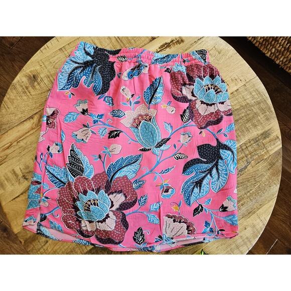 Loft Floral Drawstring Lined Skirt Women's Size S NWT Pockets Boho Party - Picture 8 of 9